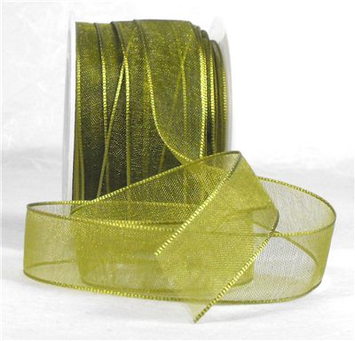 You can order Olive Green 15mm Organza Ribbon