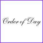 Order Order of Day Script Wood Mounted Rubber Stamp