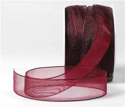 You can order Burgundy 15mm Organza Ribbon