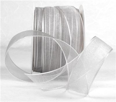 You can order Silver Grey 15mm Organza Ribbon