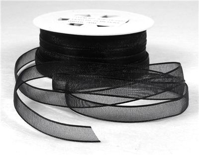 You can order Black 7mm Organza Ribbon