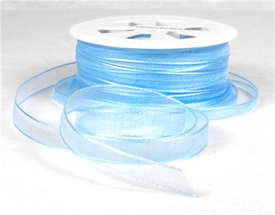 You can order Pale Blue 7mm Organza Ribbon
