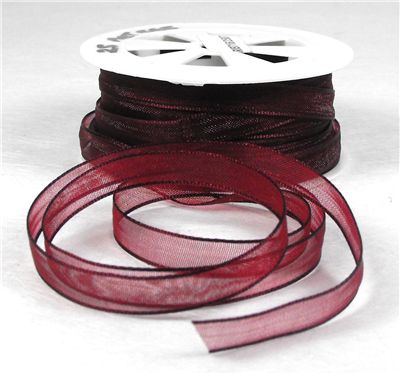 You can order Burgundy 7mm Organza Ribbon